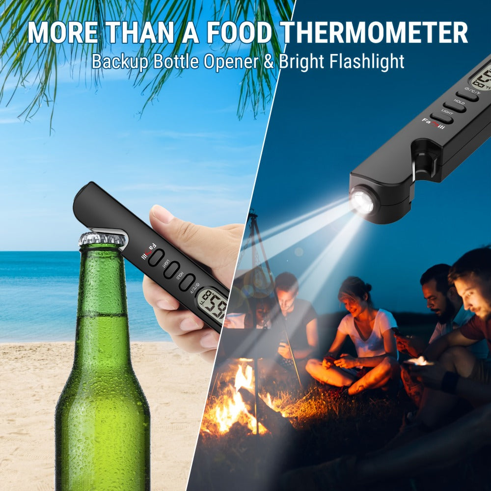 Digital Instant Read Meat Thermometer Foldable Probe Backlit Display Magnet for BBQ Grill Oven Smoker Baking Kitchen Food Thermometer Gift