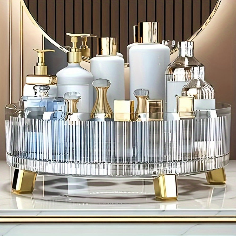 360¡ã Rotating Makeup Organizer Large Capacity Spinning Cosmetic Storage Tower for Vanity Bathroom Kitchen Countertop Perfume Lipstick Skincare Holder
