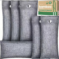 Bamboo Charcoal Air Purifying Bags Odor Absorber Eliminator for Home Car Closet Pet Smoke Room Deodorizer Activated Charcoal Bags Unscented 6 Grids 10 Packs