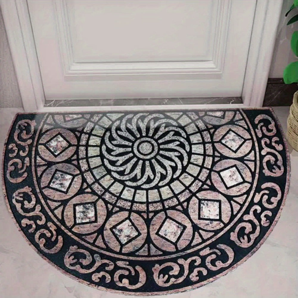 Outdoor Door Mat Heavy Duty Non-Slip Welcome Mat for Front Door Entrance Patio Porch, Durable Low-Profile Rug, Multiple Colors & Sizes, Light Blue Brown Dark Blue Gray Rainbow