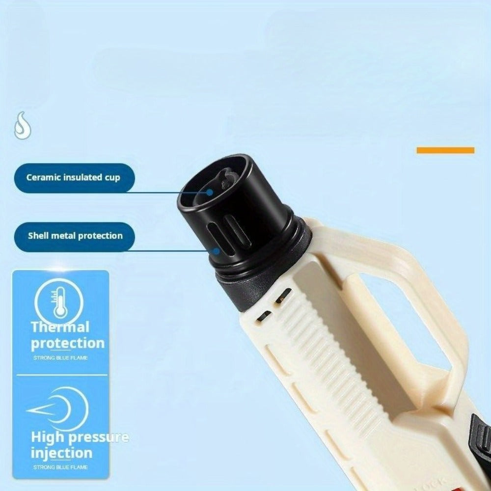 1300¡ã Outdoor Windproof Torch Lighter Blue Flame with Safety Lock & Non-Slip Grip - Refillable for Candles, BBQ, Fireplace & Camping | 2 Colors | Butane Not Included