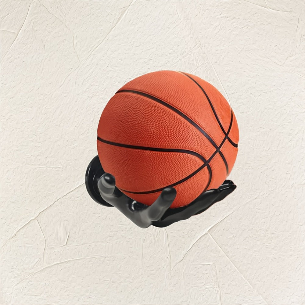 Wall Mounted Hand Shape Sports Ball Display Shelf - Decorative Storage Organizer for Basketball Football Volleyball Rugby Baseball Collection
