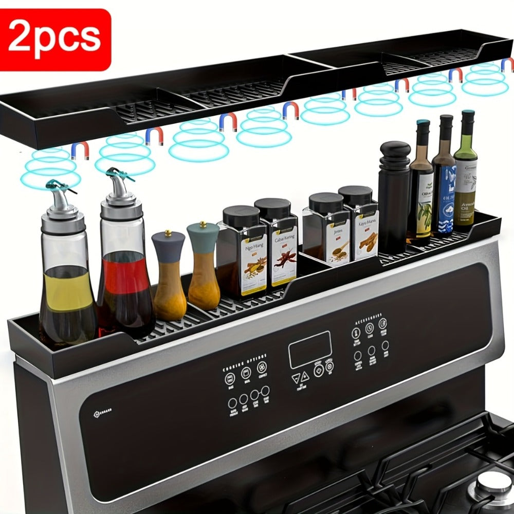 Silicone Stove Organizer Rack with Suction Cups | Heat-Resistant, Dishwasher-Safe Spice Holder for Kitchen Countertop ¨C 30 Inch