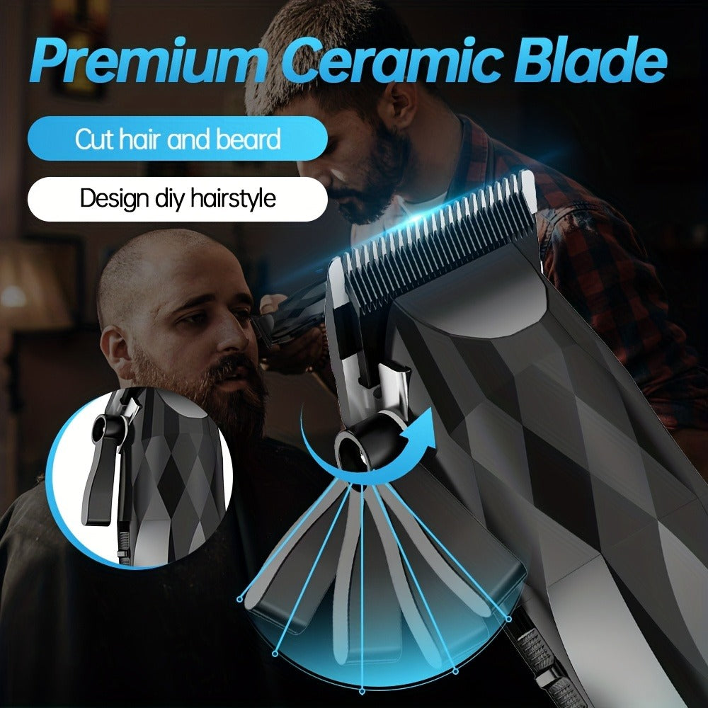 Electric Hair Clipper 2-Pack for Men - Professional Cordless Hair Trimmer Set for Home Car Business Travel, Rechargeable Portable Barber-Grade Clipper Kit, Great Gift for Men