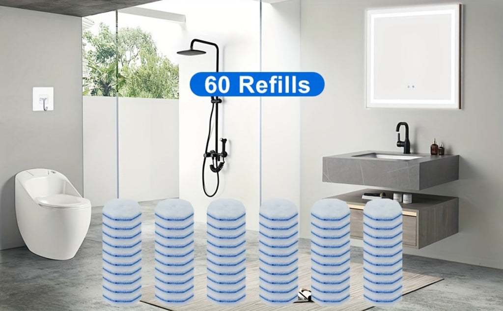 Disposable Toilet Wand Refills 120 or 58 Count Compatible with Clorox ToiletWand Upgraded Fiber Deep Clean Removes Rust Scale Hard Water Stains Toilet Bowl Brush Replacement Heads