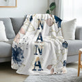Floral Flannel Blanket ¨C 280gsm Soft Warm Elegant Flower Print Bedspread for Sofa, Bed & Living Room, Machine Washable, 3 Sizes