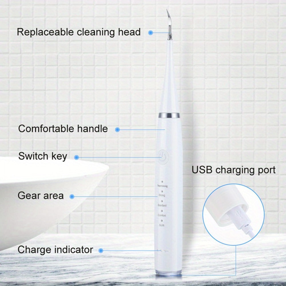 Electric Toothbrush Kit USB Rechargeable - Multi-Accessory Dental Care Set with Travel Case, Replaceable Brush Heads, Portable Oral Hygiene Device for Home & Travel, Gift for Men & Women, Black or White