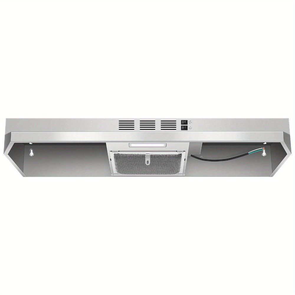 Range Hood 36 Inch Under Cabinet Ducted Ductless Convertible Stainless Steel 350CFM 2-Speed Exhaust Fan LED Light 3-Layer Aluminum Mesh Filter Top Rear Venting Kitchen Vent Hood