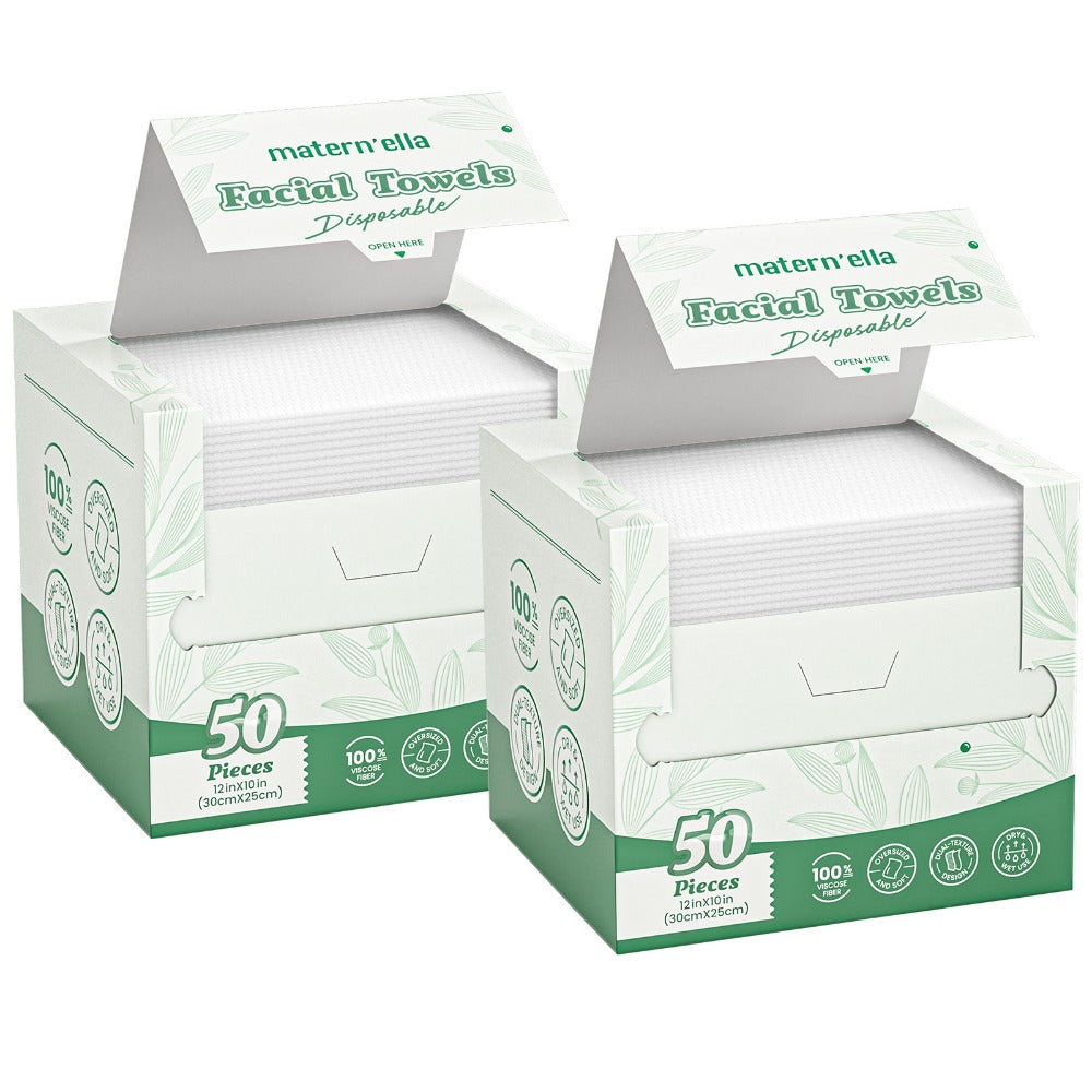 Disposable Face Towels Jumbo Ultra-Soft Extra Thick ¨C Highly Absorbent Dry Wet Dual-Use Facial Wipes for Makeup Removal, Facial Cleansing, Spa & Travel, All Skin Types, 50 / 100 / 150 Sheets per Pack