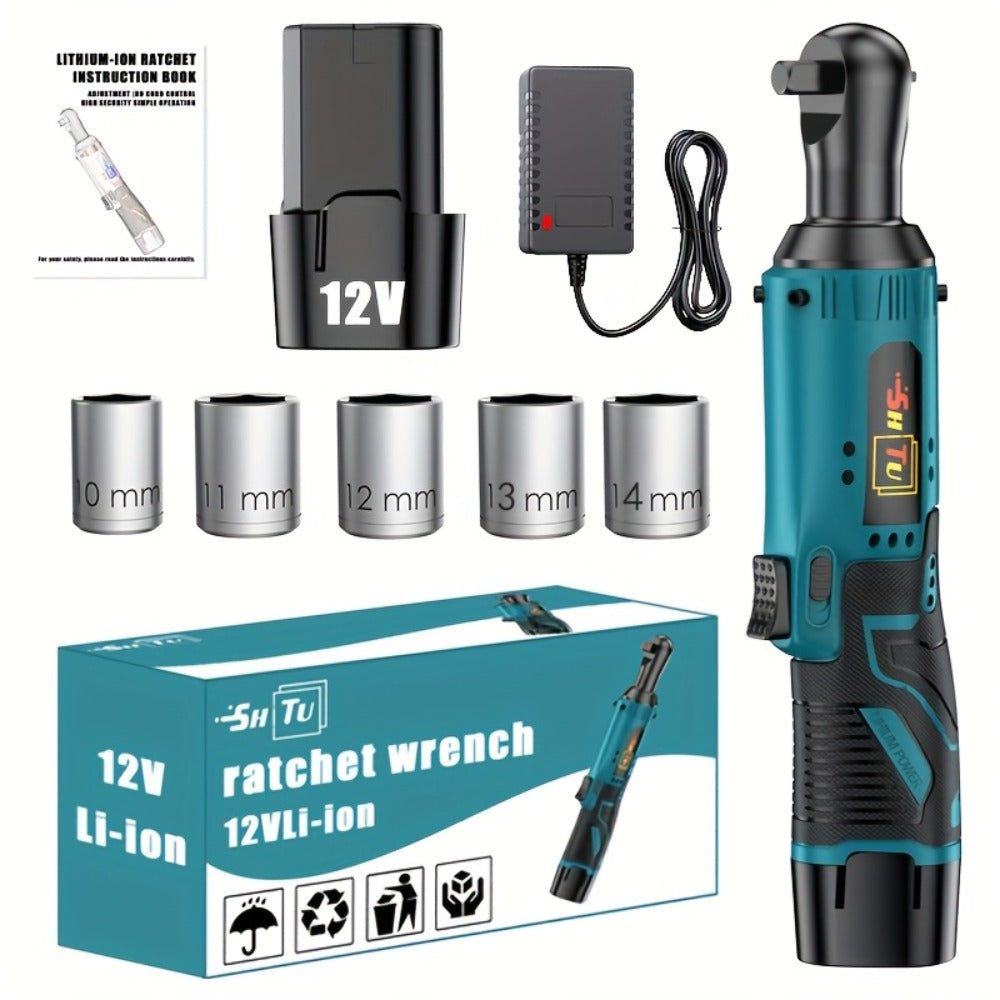 12V Brushless Electric Ratchet Wrench Set with Battery & Quick Charger ¨C Wireless Car Repair Tool Kit for Home & Auto, Holiday Gift for Men