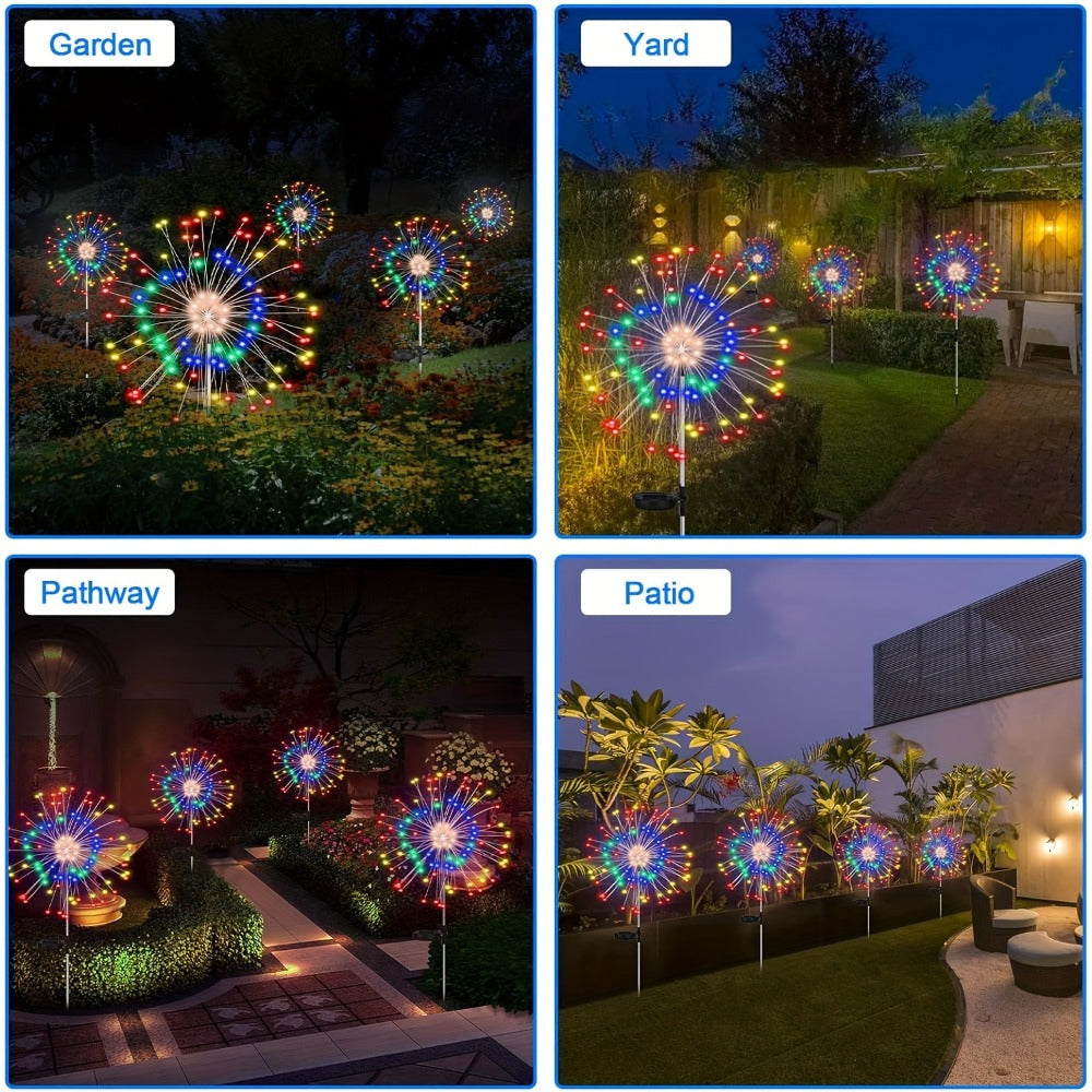 Solar Fireworks Lights Outdoor ¨C 60 to 420 LED Solar Garden Fairy Lights with 8 Modes, Waterproof Copper Wire Sparkler Lights for Garden, Patio, Yard, Pathway & Holiday Decoration