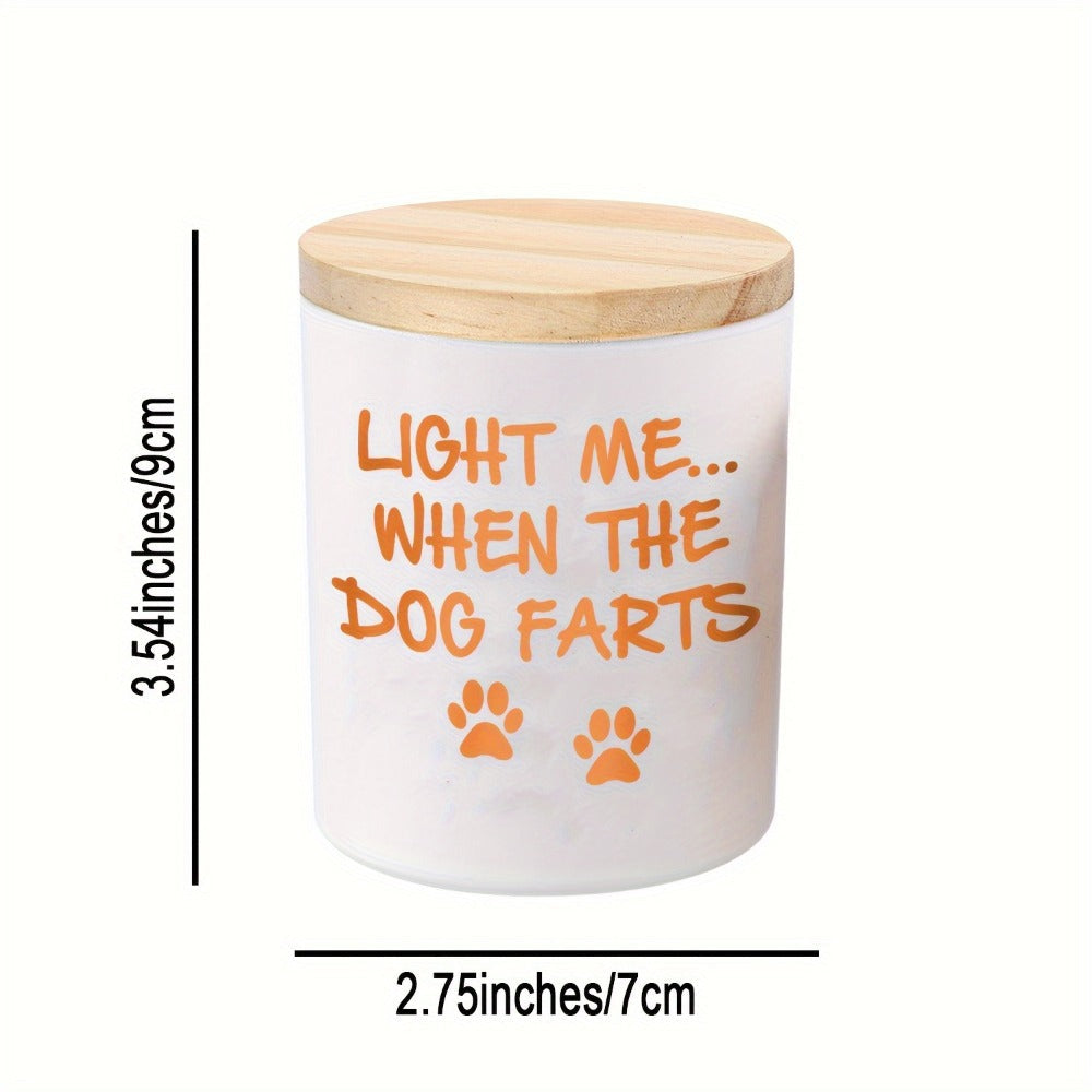 Funny Dog Mom Gift Lavender Scented Soy Wax Candle Engraved Glass Jar with Crystal 12Hr Burn Unique Dog Lover Birthday Christmas Mothers Day Gift for Women Light Me When Dog Farts