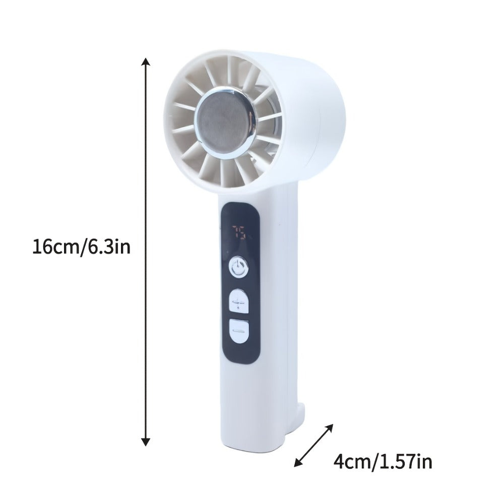 USB Rechargeable Handheld Fan 2 Pack Portable Mini Desktop Fan 1800mAh 1-100 Adjustable Wind Speed Display Lightweight for Summer Camping Travel Outdoor Indoor White Dark Gray
