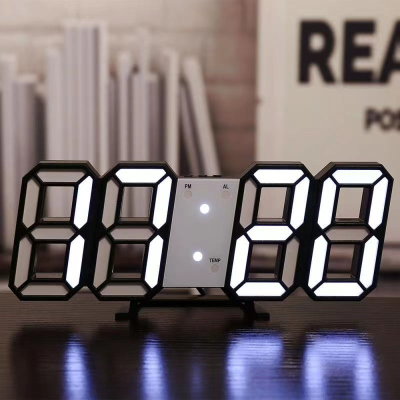 3D LED Digital Alarm Clock Colorful Night Light Home Decor Bedroom Desk Clock USB Powered