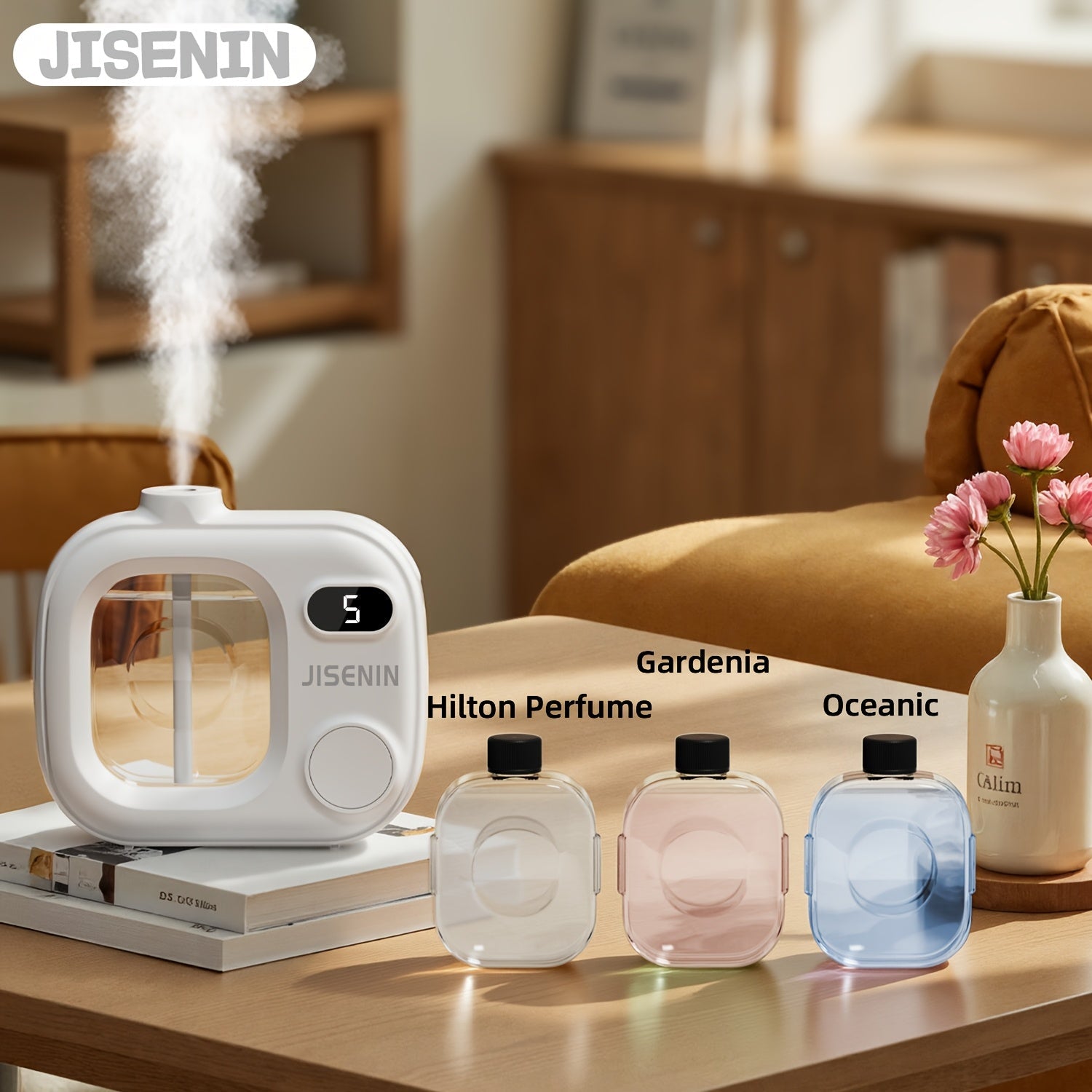 Essential Oil Diffuser Waterless Hanging Diffuser 5 Spray Modes 500mAh Rechargeable with Essential Oil Sets for Bedroom Office Hotel Kitchen Bathroom Desk Decor Aromatherapy Gift