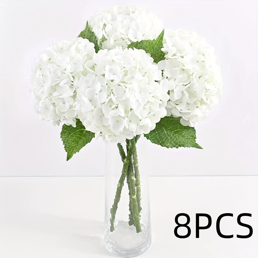 Real Touch Hydrangea Artificial Flowers 4/8pcs 21 Inch Full Latex Faux Hydrangea Stems for Wedding Table Centerpiece, Party Floral Arrangements, Home Vase Decor