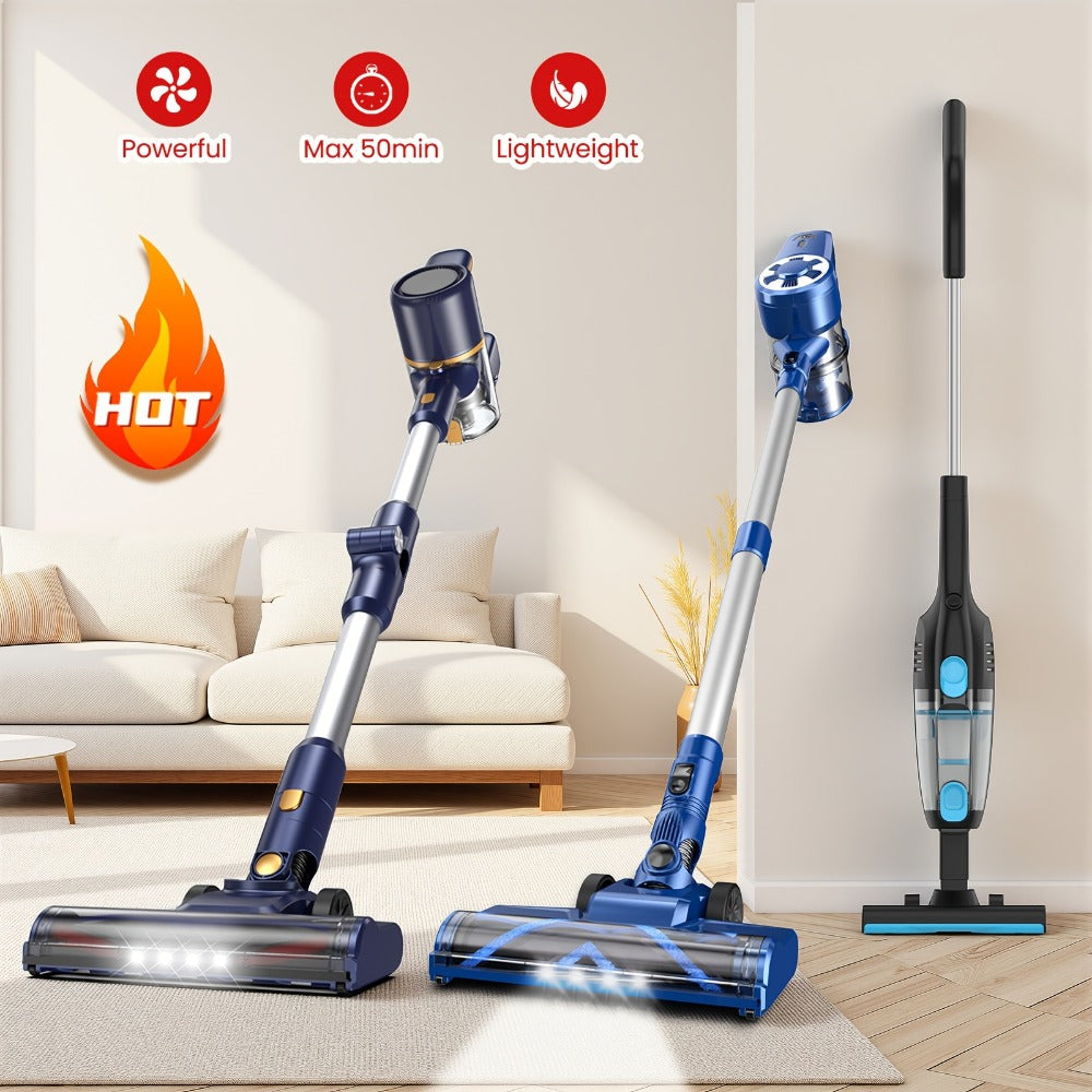 Cordless Vacuum Cleaner for Home ¨C Corded & Cordless 2-in-1, 180¡ã Foldable, LED Brush, High Suction, 40-Min Runtime, 38.58oz Dust Cup for Hardwood Floors, Seniors & Pregnant Women