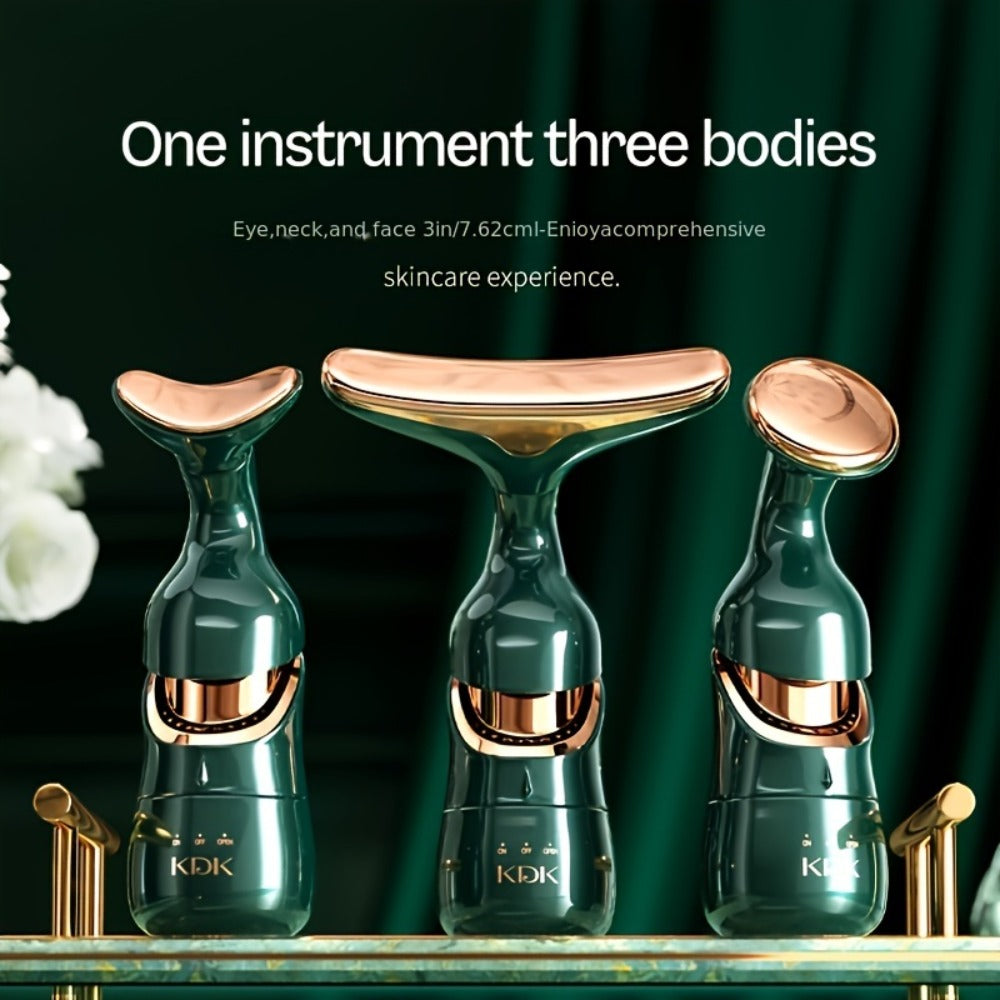 Facial Massager 3-in-1 with Interchangeable Heads for Face Neck Eyes