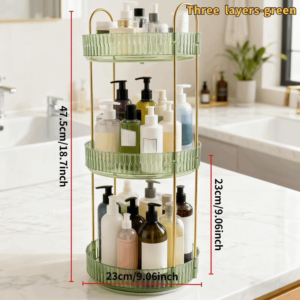 360 Rotating Makeup Organizer Skincare Storage Rack - Multi-Layer Detachable Cosmetic Organizer for Perfume, Lipstick, Skincare, Desktop Vanity Organizer for Bathroom & Bedroom
