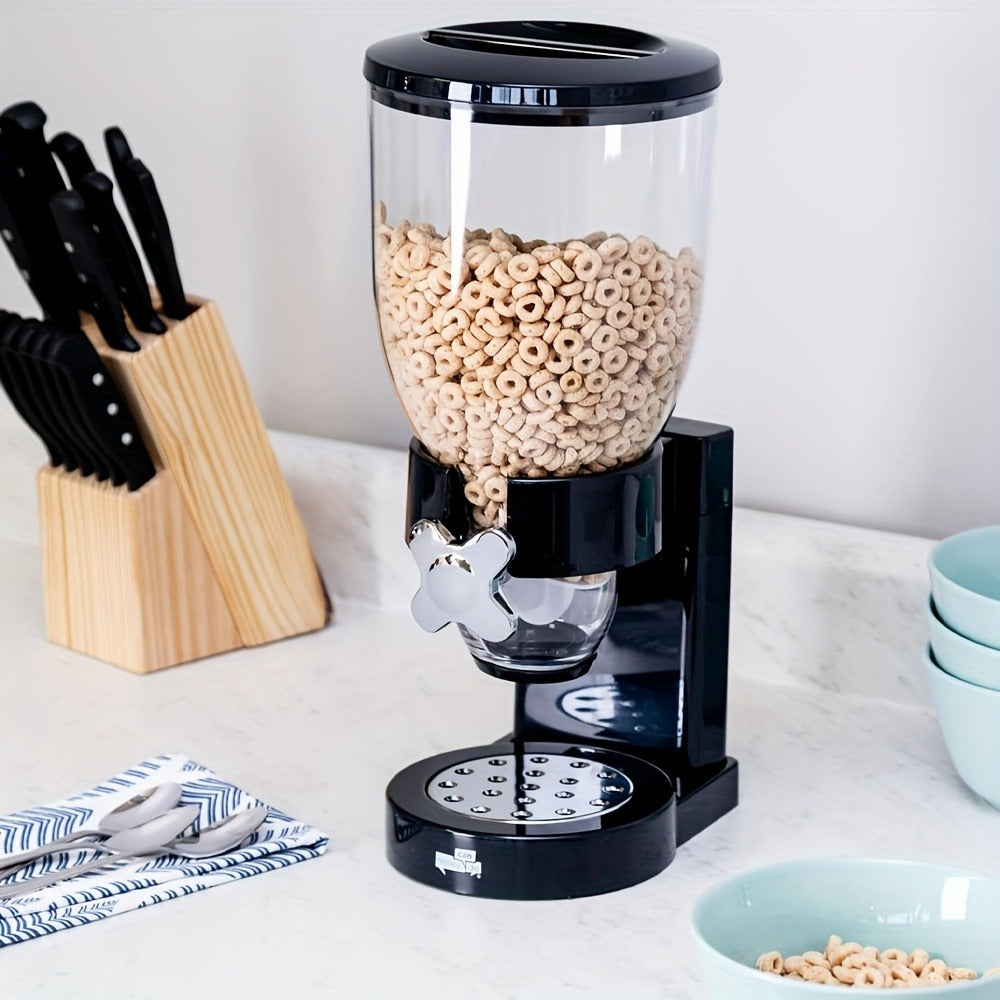 Dry Food Dispenser & Candy Organizer with Spoon Bowl Lid ¨C Countertop Snack Container for Pantry Kitchen 17.5 Oz