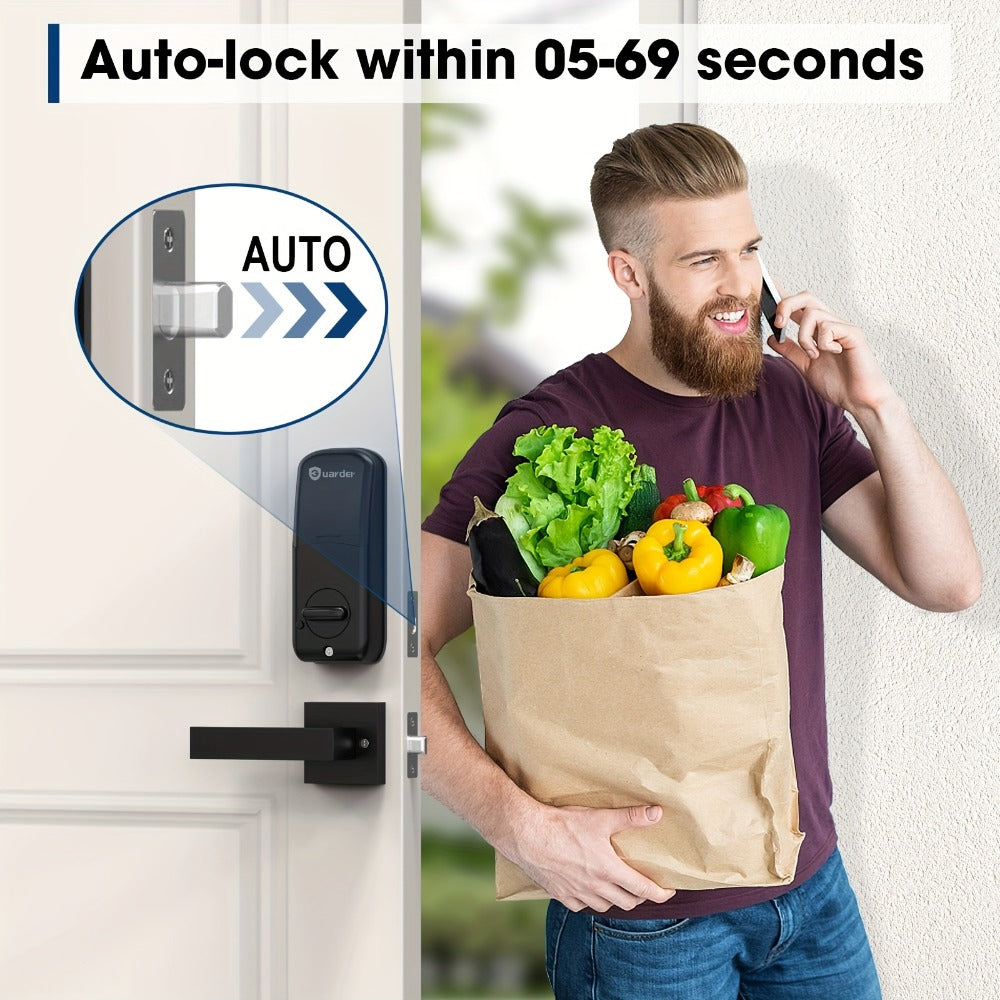 Keypad Deadbolt Lock Fingerprint Keyless Entry ¨C Electronic Door Lock with Code Fingerprint & Key, 300 Users Temporary Code for Front Door Home Office