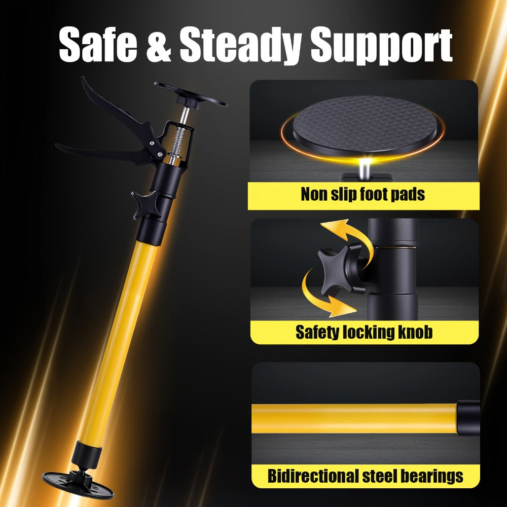 Telescopic Support Rods 2-Pack Third Hand Support System ¨C 11.8¨C45.3 Inch Adjustable Steel Props, 88 lb Load Capacity, Thickened Base, for Drywall, Cabinet, Panel & Ceiling Installation