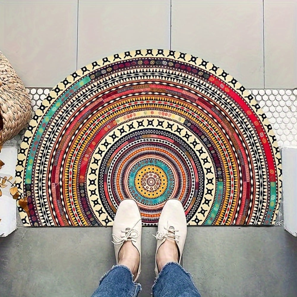 Outdoor Door Mat Heavy Duty Non-Slip Welcome Mat for Front Door Entrance Patio Porch, Durable Low-Profile Rug, Multiple Colors & Sizes, Light Blue Brown Dark Blue Gray Rainbow