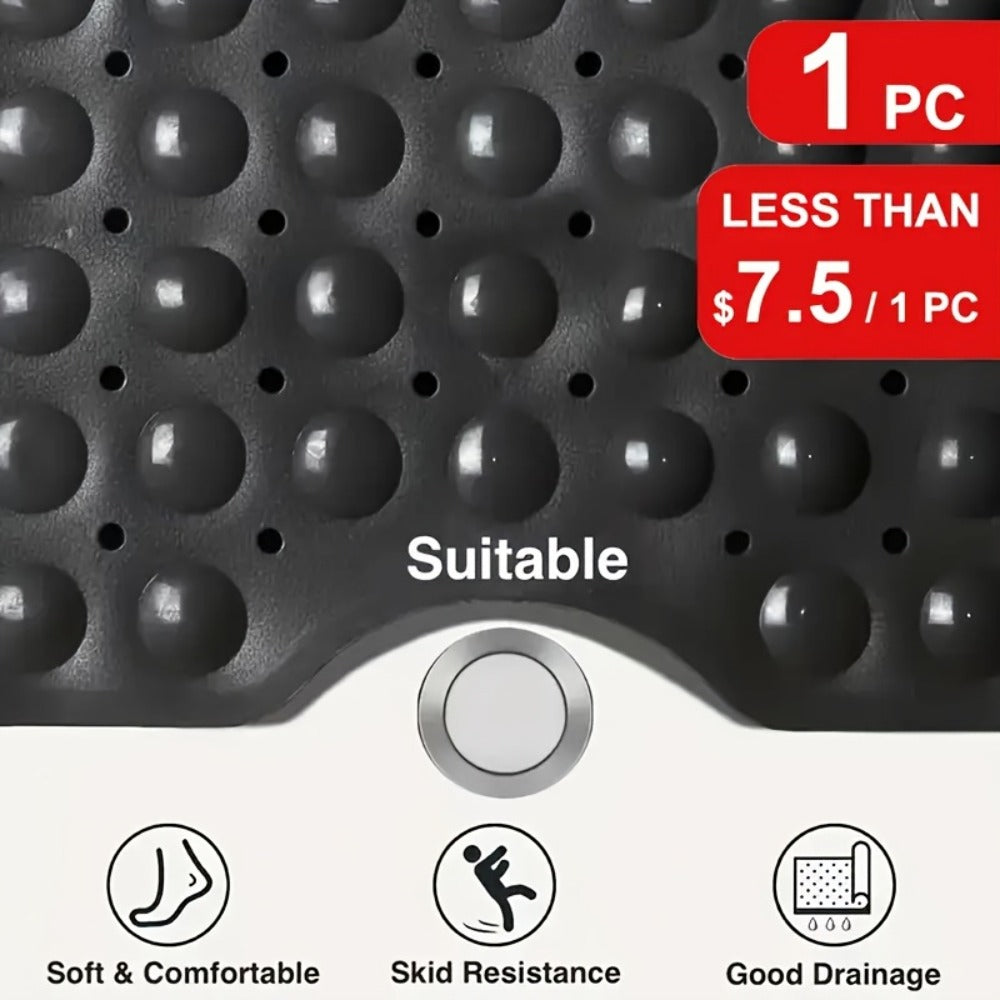 Non-Slip Bath Mat with Suction Cups Machine Washable Quick-Dry Shower Mat with Drain Holes Bathtub Mat for Bathroom Tub Safety Comfort Wet Area Protection Textured Surface