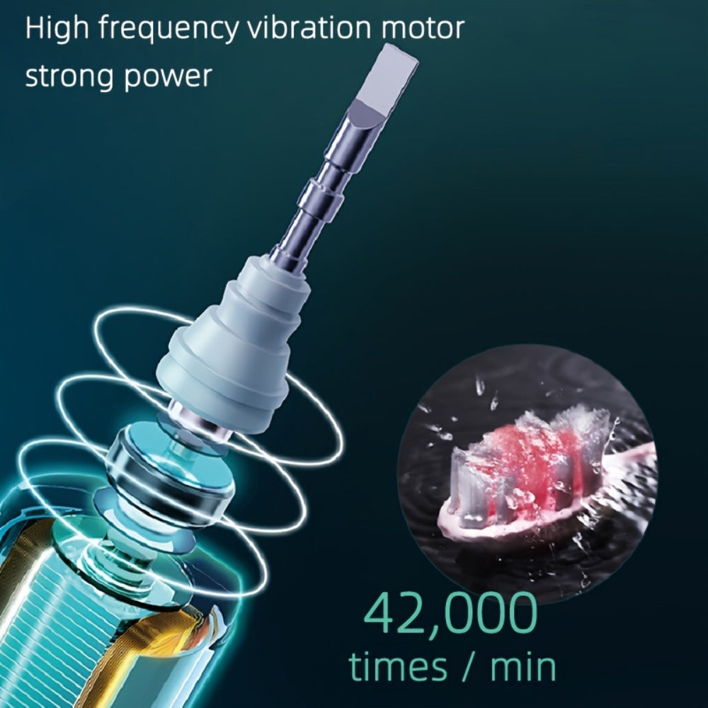 Sonic Electric Toothbrush IPX8 Waterproof USB Rechargeable with 5 Replacement Brush Heads, Smart Timer, Metal Shaft, Couple Design for Adults Men & Women ¡ª Black, Green Pink, Pink White