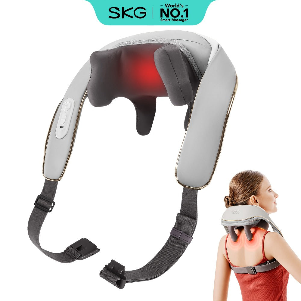 Neck Massager with Heat ¨C 6D Shiatsu Cordless Deep Kneading Electric Massager for Neck, Shoulder, Back & Waist | 9 Modes, Hot Compress 40-45¡ãC, 2200mAh Battery | Portable for Home, Office & Car