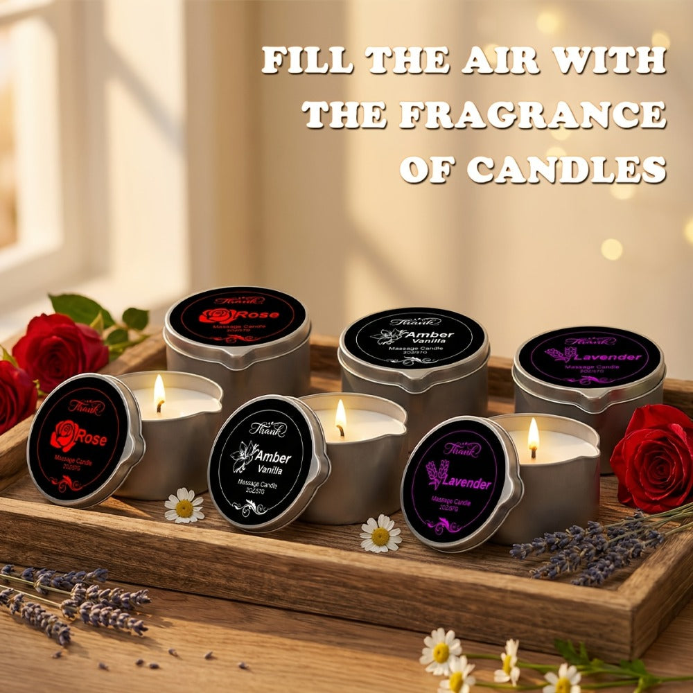 Luxury Soy Wax Candle 2-in-1 Massage Body Oil Essential Oil 20+ Scents 1pc 2pcs 6pcs Warm Moisturizing Lotion Spa Nail Salon Wedding Valentine Christmas Gift