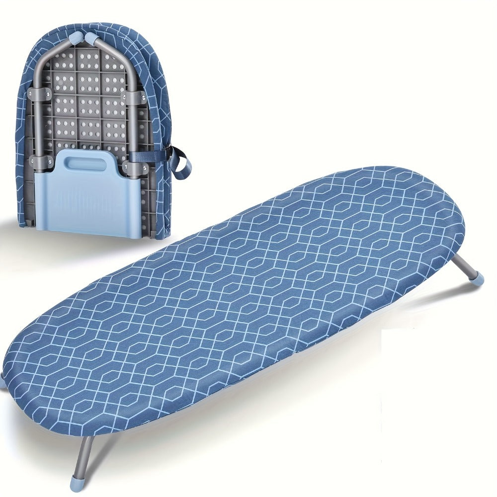 Foldable Ironing Board Tabletop, Portable Mini Ironing Board with Heat Resistant Cover & Non-Slip Feet, Small Folding Ironing Board for Home Laundry Room Dorm Apartment Travel Use, Space Saving Design