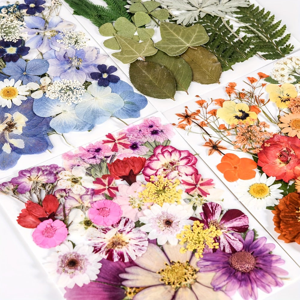 Dried Flowers Set 110 Pieces Vibrant Dried Flowers and Leaves for DIY Crafts Resin Jewelry Making Phone Case Candle Making Scrapbooking Epoxy Art Floral Decoration Nature Pressed Flower Kit for Adults