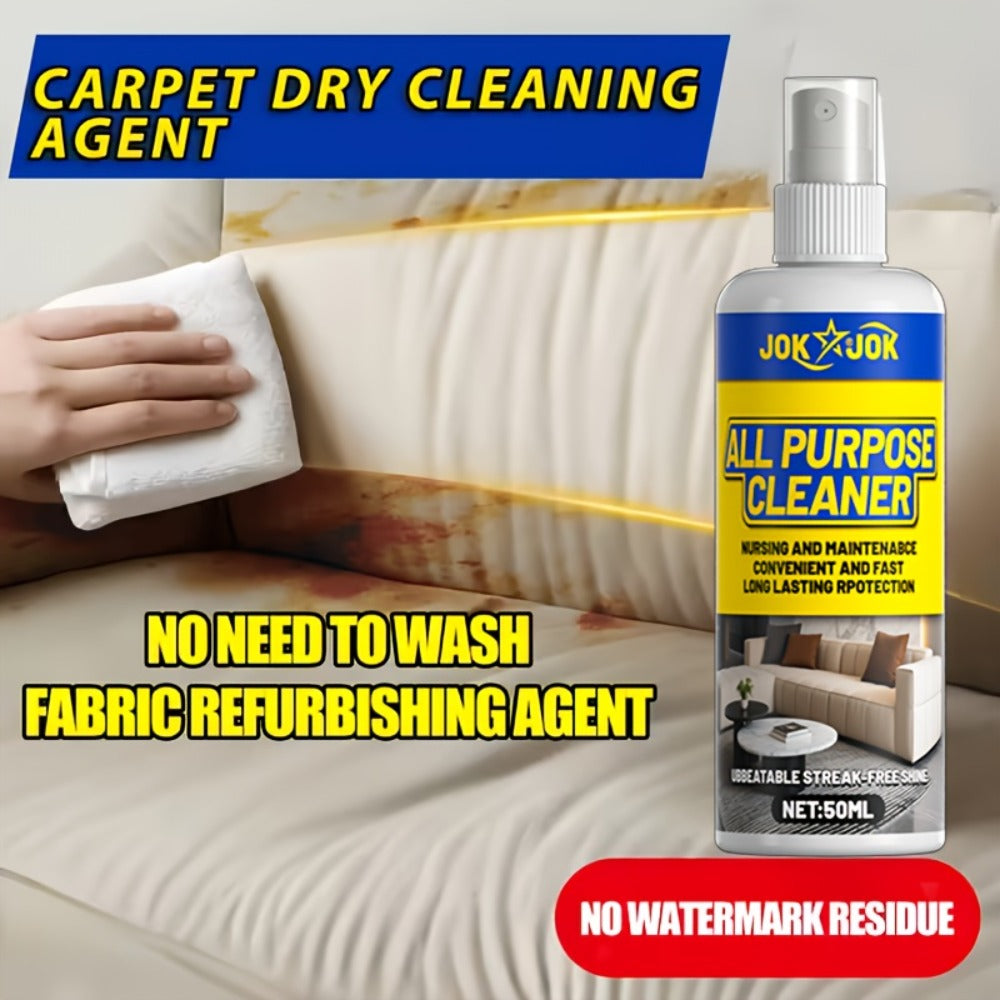Dry Cleaning Spray for Sofa, Carpet & Leather ¨C Waterless Fabric Stain Remover Spray with Glycerin, Quick Upholstery Cleaner Safe for Indoor Furniture, Bedroom & Living Room Use