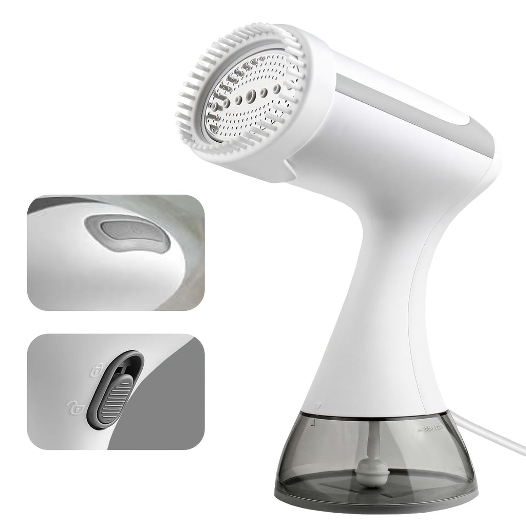 Handheld Garment Steamer 1100W 20s Fast Heating 300ml Water Tank Wrinkle Remover Steam Iron for Clothes Travel Business Home Clothing Care with Cleaning Brush Black White Carbon Fiber