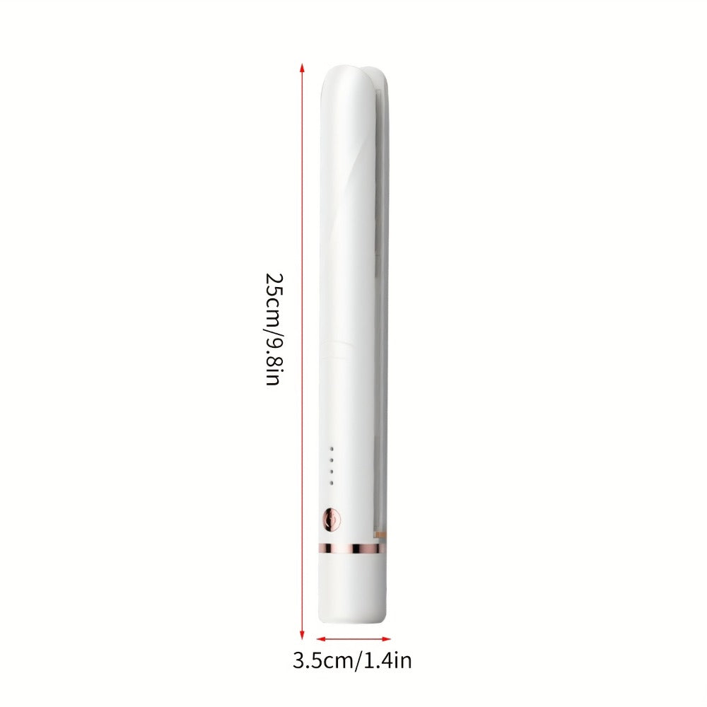 Wireless Hair Straightener and Curling Iron 2-in-1 Ceramic Cordless Hair Styler USB-C Rechargeable 3-Speed Adjustable Temperature Portable Travel Hair Tool Women Gift Pink White