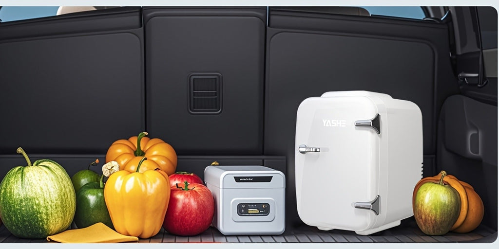 Mini Fridge 4 Liter 6 Cans - Thermoelectric Cooler and Warmer, 110V AC & 12V DC Portable Small Refrigerator for Bedroom, Office, Dorm, Car & Camping, Quiet 25dB Personal Mini Fridge 6 Colors