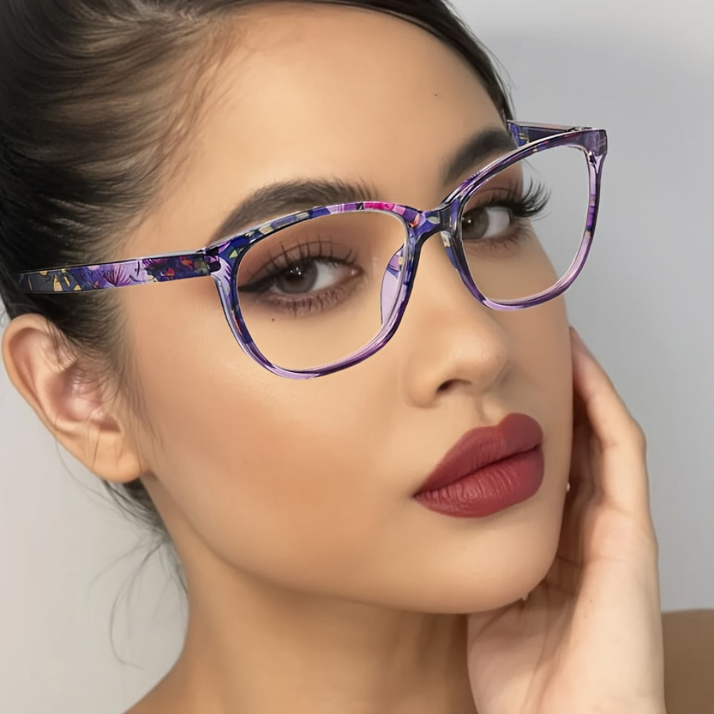 Reading Glasses 4-Pack for Women, Lightweight Oval Frame Anti-Glare Computer Readers with Metal Spring Hinge, Multiple Strengths & Colors, Comfortable Presbyopia Eyeglasses Gift Set for Elders