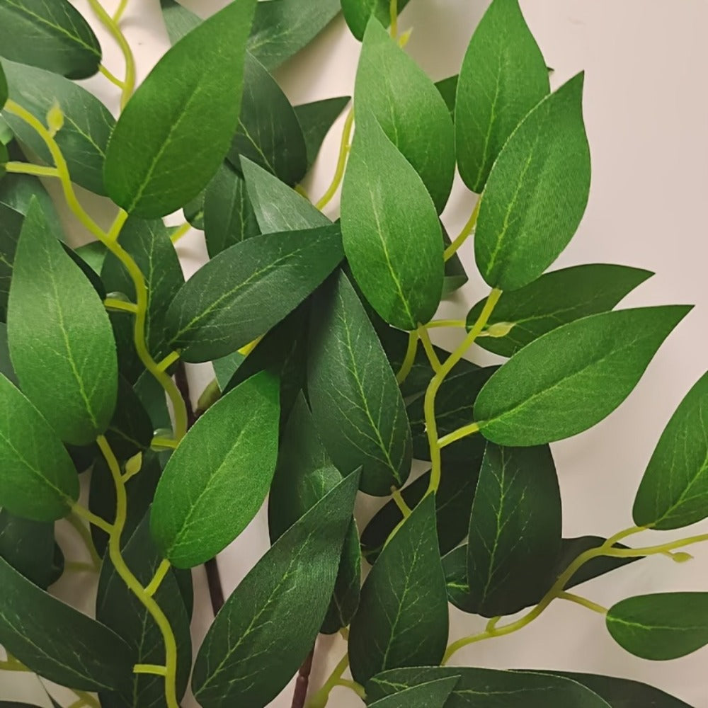 Artificial Ivy Leaves 100pcs Real Touch Faux Greenery Bulk, Realistic Plastic Willow Leaf for Wedding Home Decor DIY Wreaths Party Outdoor Decoration, Lush Ivy Vine Leaves Long Lasting