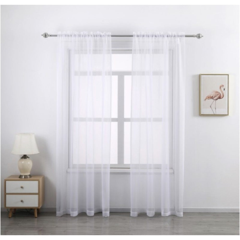 Sheer Curtains 2 Panels Rod Pocket ¨C Light Filtering Privacy Window Drapes for Living Room Bedroom Modern Home Decor