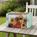 Wooden Storage Box with Lid Vintage Floral Design, Dust-Proof Decorative Trinket Box for Tabletop Jewelry Keepsake Organization, Scandinavian Style Small Wooden Box Gift