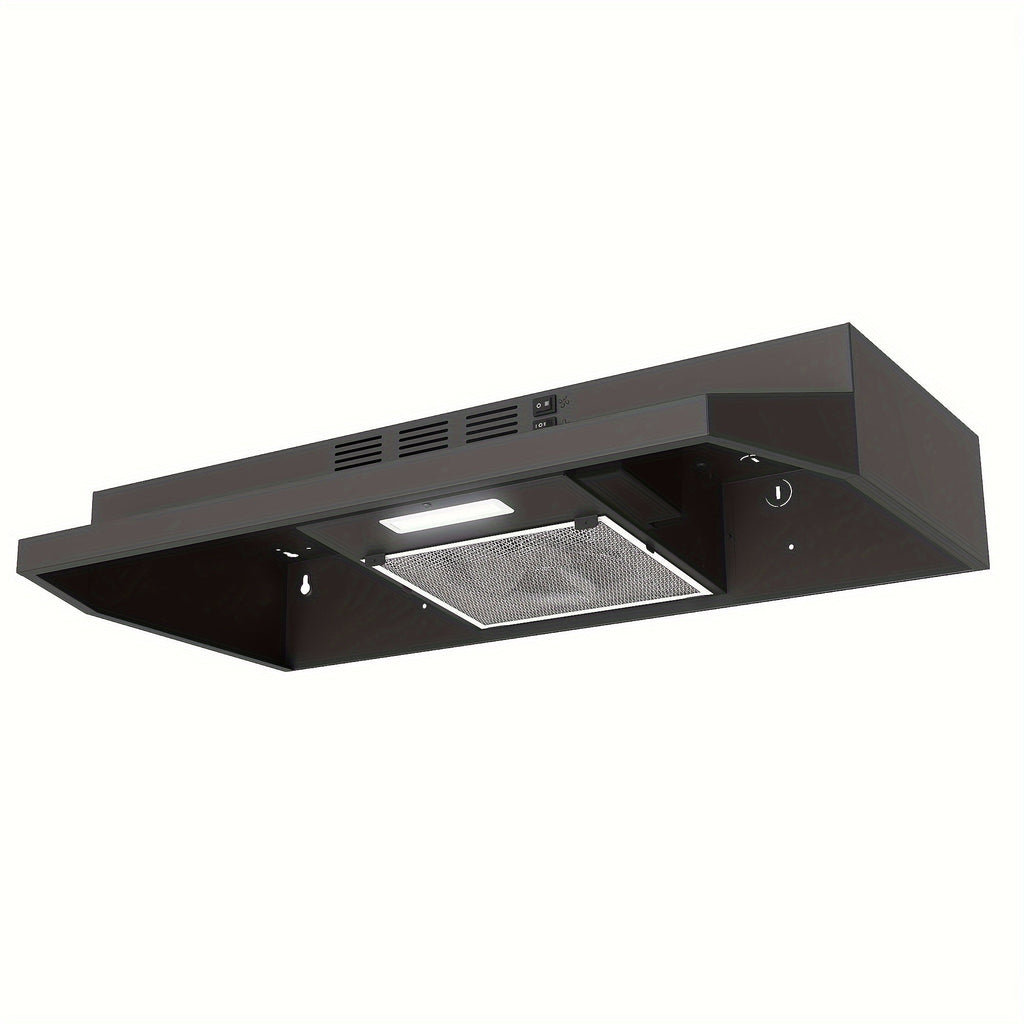 Range Hood 30 Inch Under Cabinet | Ducted & Ductless Convertible Kitchen Vent Hood with LED Light & 2-Speed Exhaust Fan, Stainless Steel ¨C Black, White & Silver, Easy Install