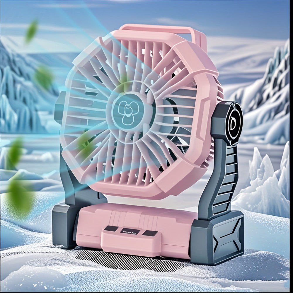 Camping Fan with LED Lantern 3-in-1 Rechargeable Portable Tent Fan with Hook Timer & Rotation for Car RV Barbecue Travel Outdoor