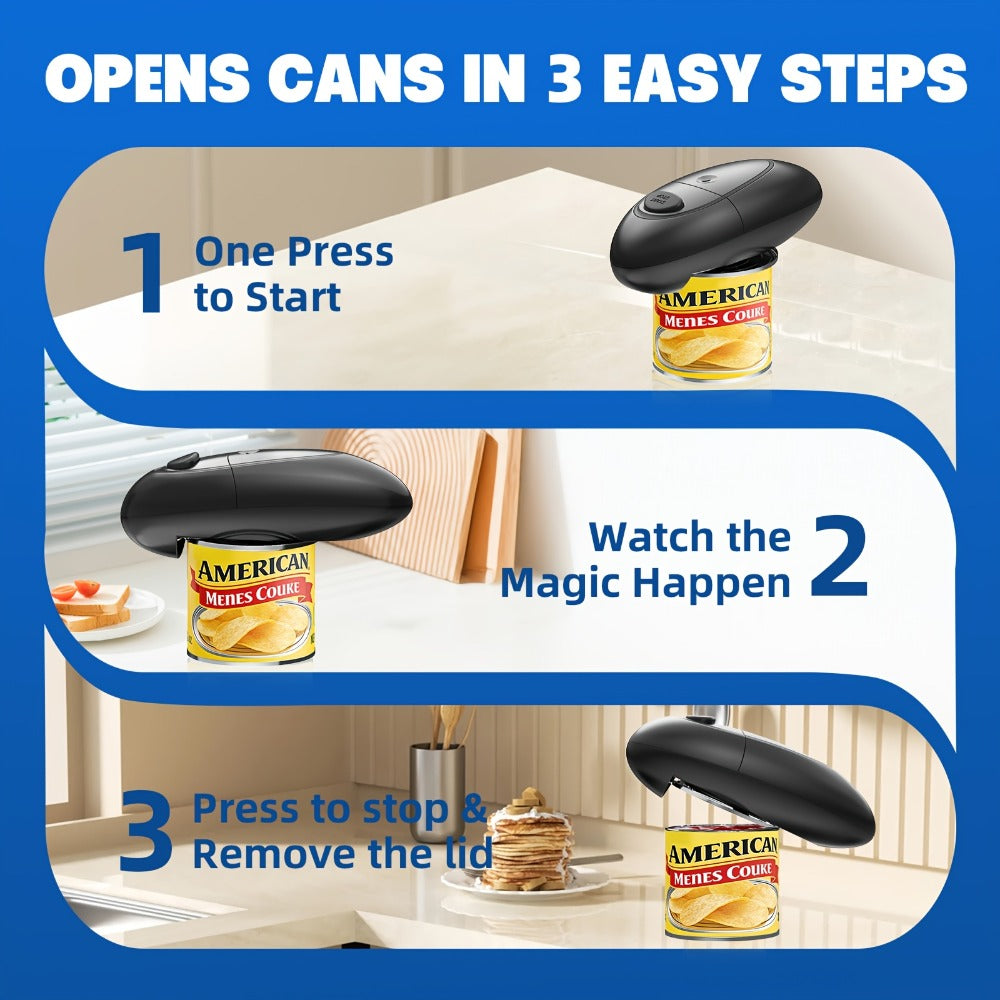 Electric Can Opener One-Touch Automatic ¨C Smooth Edge Battery Operated Handheld Opener for All Can Sizes, Best Kitchen Gadget for Seniors, Arthritis & Weak Hands, Great Gift Idea