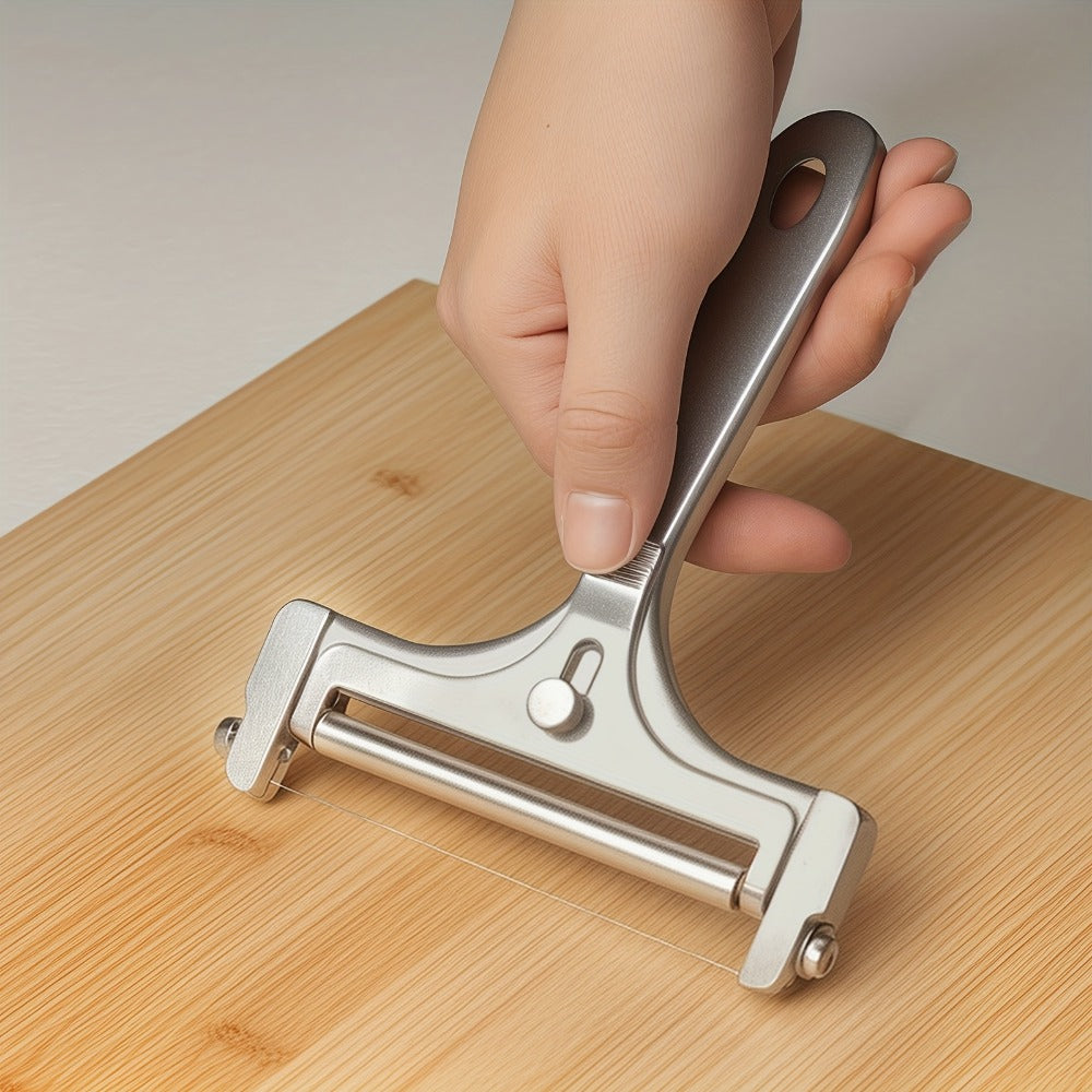 Cheese Slicer Adjustable Thickness 2-Pack, Stainless Steel Wire Cheese Cutter for Hard & Soft Cheese, Manual Kitchen Cheese Cutting Tool for Home Charcuterie Board Entertaining