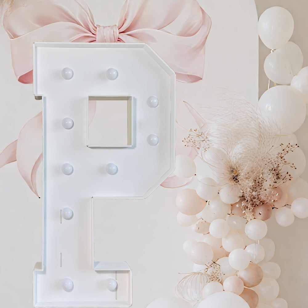 Marquee Letter Lights Warm White LED - 3FT Light Up Letters A-Z for Birthday, Anniversary, Wedding & Party Decor, Battery Powered KT Board Lighted Alphabet Signs for Wall & Indoor Display