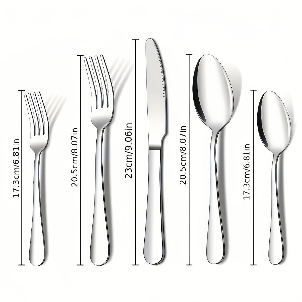 Stainless Steel Silverware Set 20 or 60 Piece ¨C Heavy Duty Commercial Grade, Dishwasher Safe, Rust-Proof & Non-Toxic Bulk Kitchen Tableware with Gift Box for Restaurant, Wedding & Home