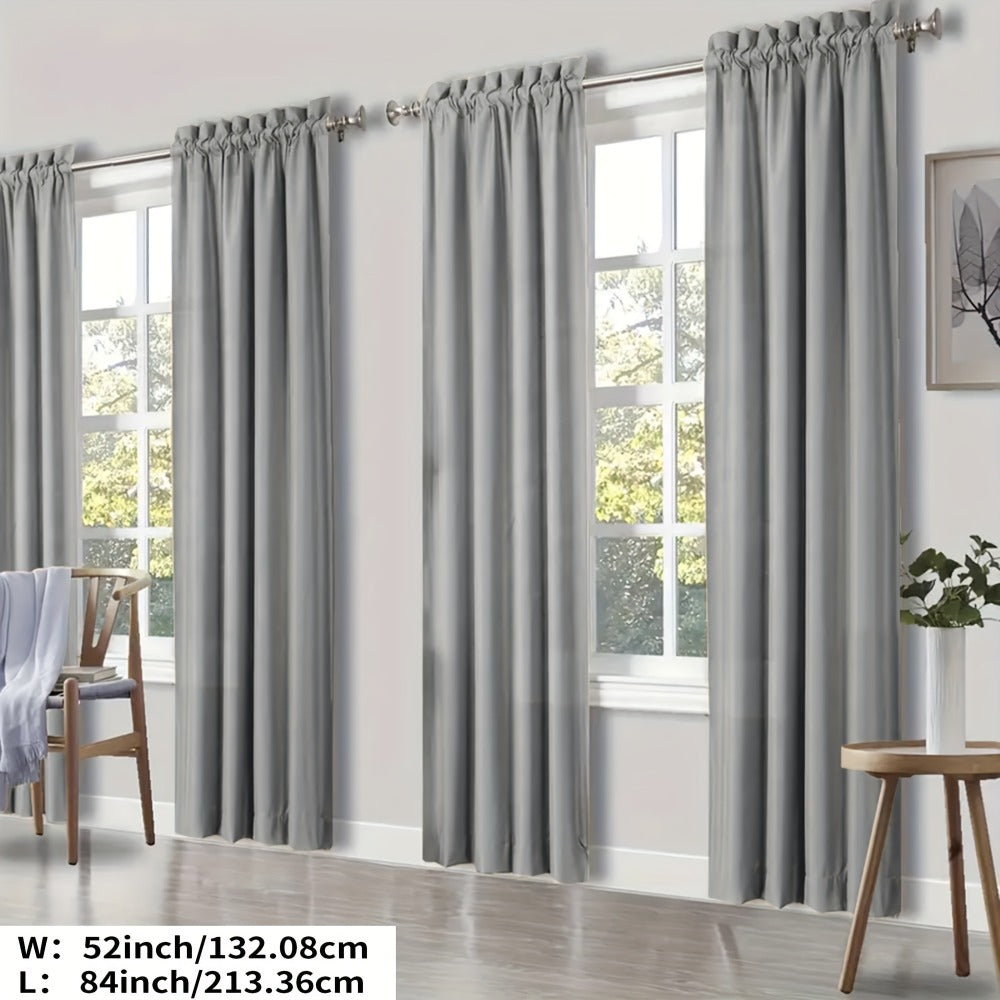 Blackout Curtains 4 Panels Thermal Insulated Room Darkening Drapes ¨C Rod Pocket, Energy Saving, Solid Color for Bedroom & Living Room, 7 Colors & Multiple Sizes