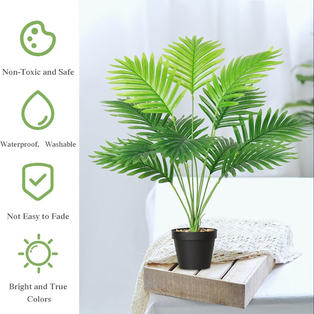 Realistic Artificial Plants 2pcs ¨C Lifelike Fake Plant Decor for Indoor & Outdoor, Home, Wedding, Garden & Festival Celebrations, Elegant Faux Greenery Decoration Set