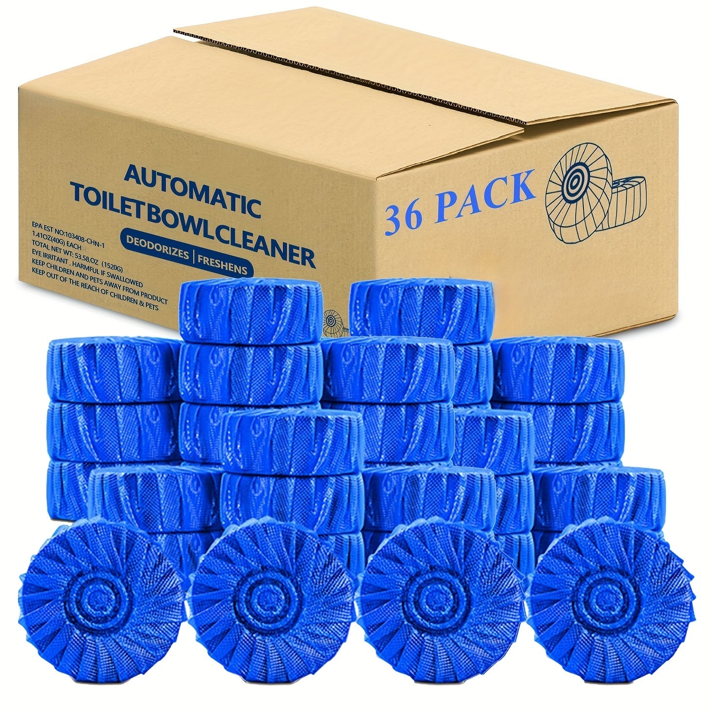 Automatic Toilet Bowl Cleaner Tablets 20/36/60 Pack ¨C Powerful Lemongrass Scent Toilet Tank Cleaner Tabs